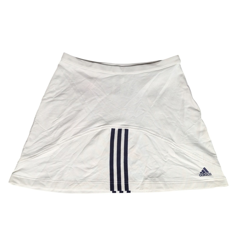 Adidas Climalite White Navy 3-Stripe Tennis Skort AZB001 Athletic Skirt